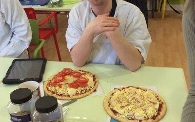 Students enjoy pizza making half term fun!