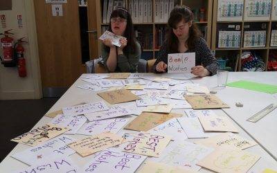 Foundation students at Fairfield Farm College produce letters for local care home