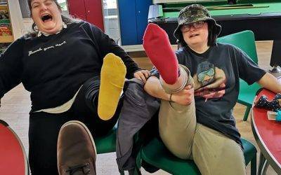 Students having ‘serious fun’ selling odd socks for Down Syndrome Awareness Day 2020