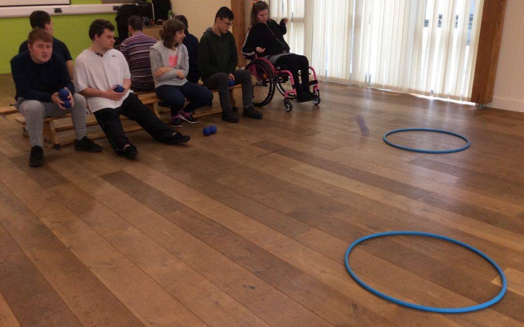 Fairfield Farm College students learn to play Boccia in P.E.