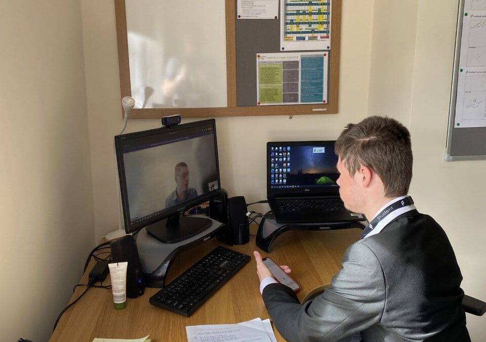 Work Skills students practice interviews