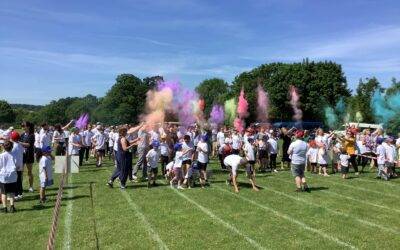 Fairfield Farm College Sports Leaders organise colourful fun run event.